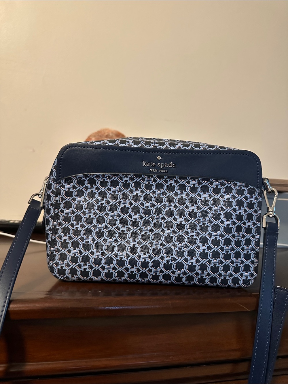 kate spade NWOT Navy & Light Blue Geometric Logo Crossbody
